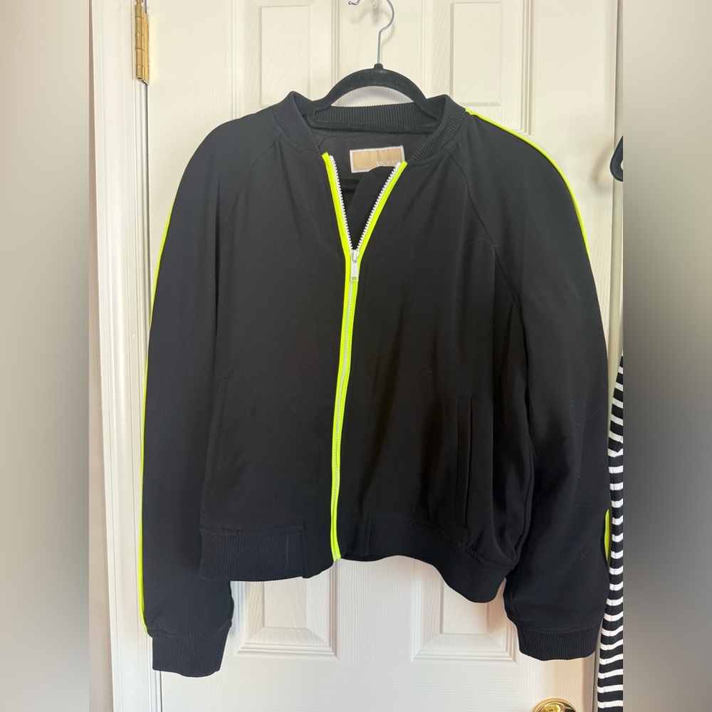 Michael Kors Black and Neon Green Striped Dress and Jacket Set - Picture 5 of 9
